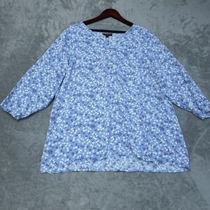 Mario Serrani Women's XXL V-Neck Top Blue e0697